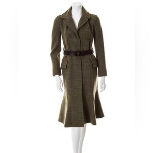 Louis Vuitton Wool Plaid Coat with Silk Lining, Size FR 34